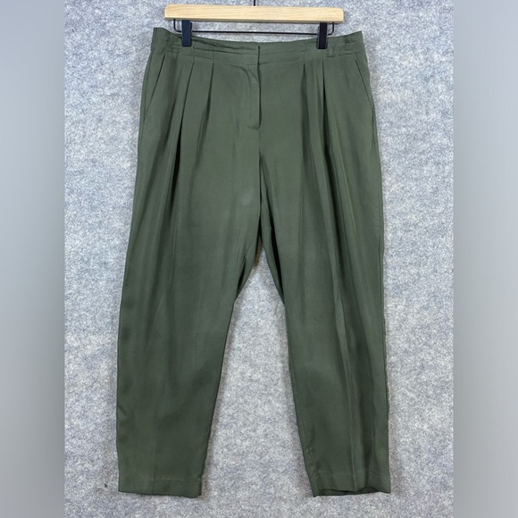 Chico's Pants - Chico’s Pants Women’s Sz 0.5(S) Olive Green Skimmer Pleated Elastic Waist Tencel